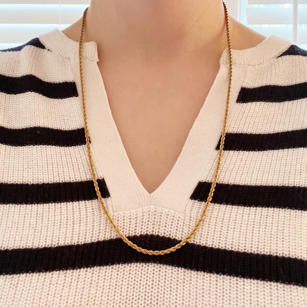 24” gold braided necklace